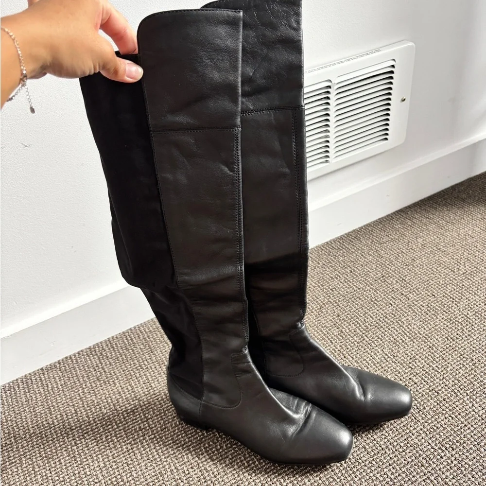 Louise et Cie Black Over-the-Knee Boots 'Andora' Black Leather 5050 Stretch S1